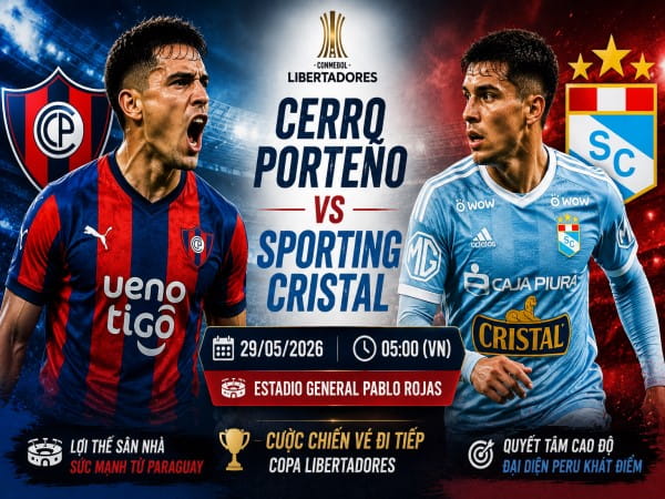 Dự đoán Cerro Porteno vs Sporting Cristal, nhận định tỷ số ngày 29/05