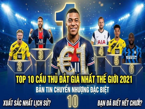 Nhìn lại TOP 10 cầu thủ đắt giá nhất thế giới 2021