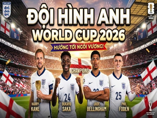 Đội hình Anh World Cup 2026: Danh sách cầu thủ & tham vọng