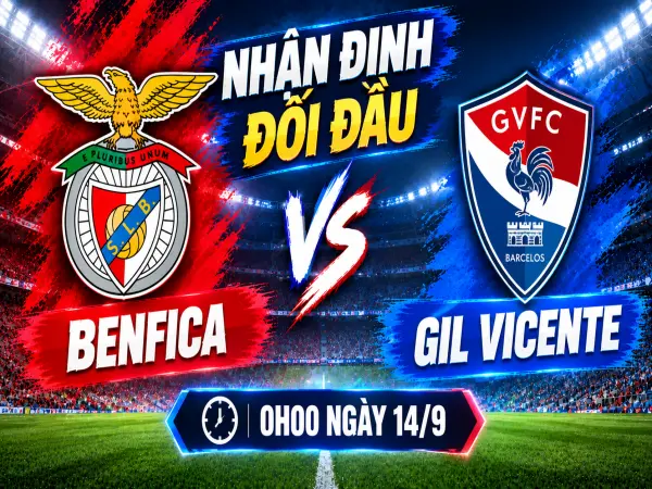 Nhận định đối đầu Benfica vs Gil Vicente 0h00 ngày 14/9